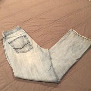 The Buckle Reclaim low rise boot cut distressed Jeans Size 30x32